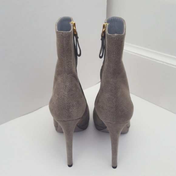 Sergio Rossi size 39 boots leather snake effect ankle heeled stiletto - Picture 4 of 12